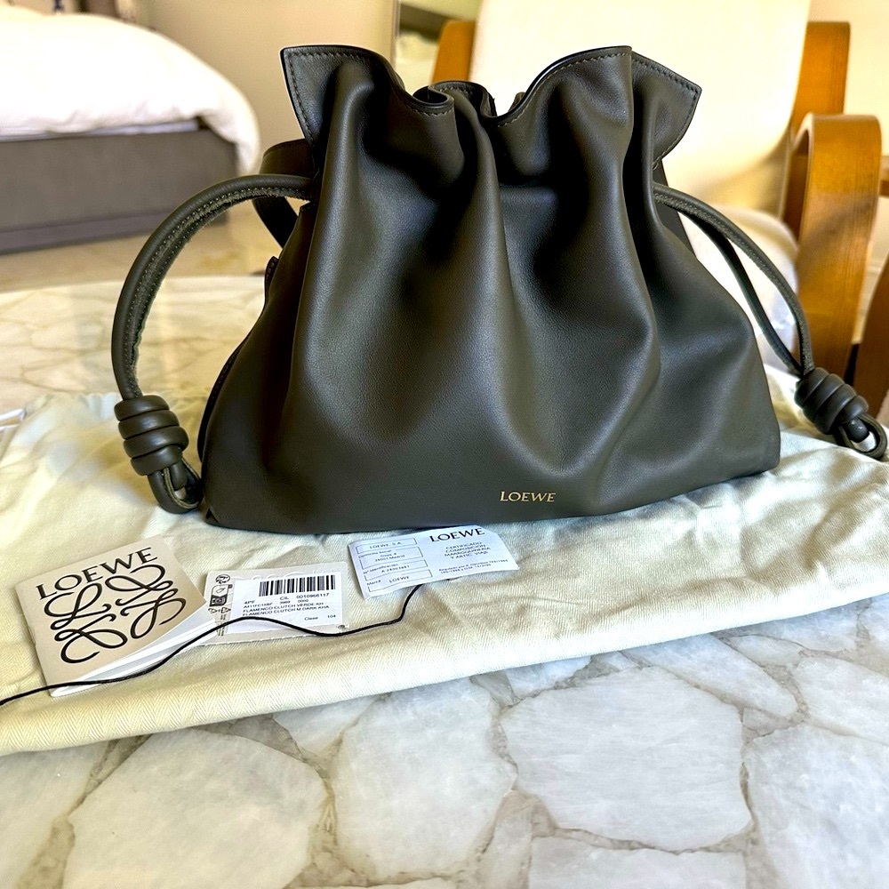 Loewe Flamenco Medium Bag – Dark Khaki 2024